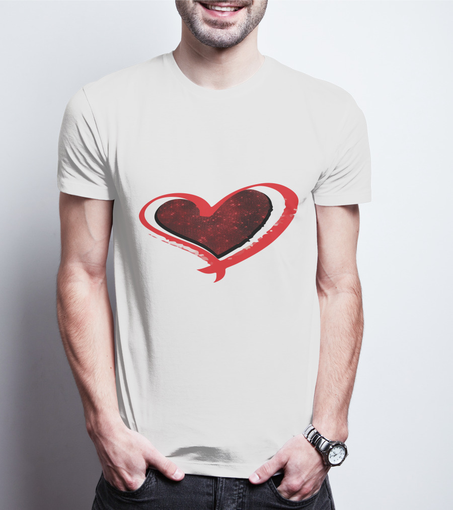 Valentines Day Heart Red Sparkle T-Shirt