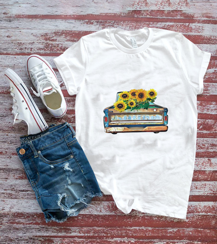 Chevrolet Vintage Truck With Sunflowers T-Shirt