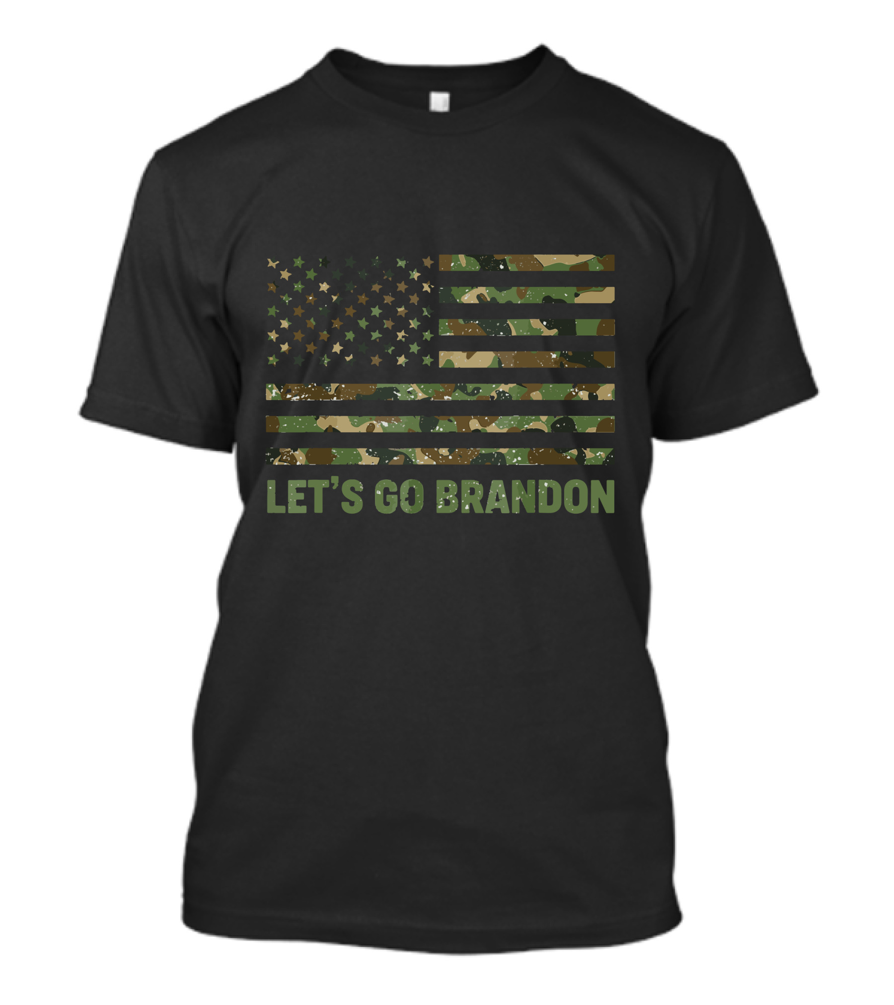 LET'S GO BRANDON Distressed American Flag Camouflage T-Shirt
