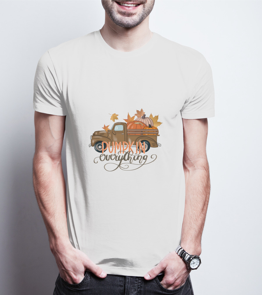 Pumpkin Everything Fall Truck With Leaves T-Shirt