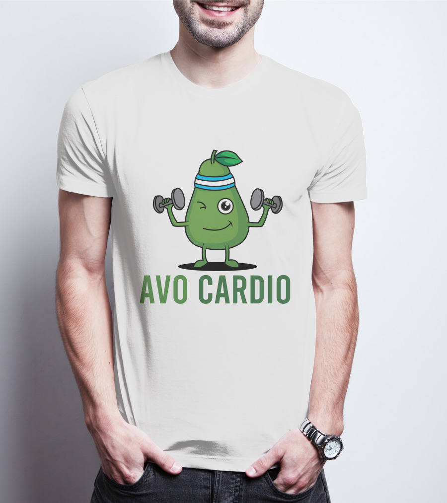 Avo Cardio Winking Avocado Dumbbell Workout T-Shirt