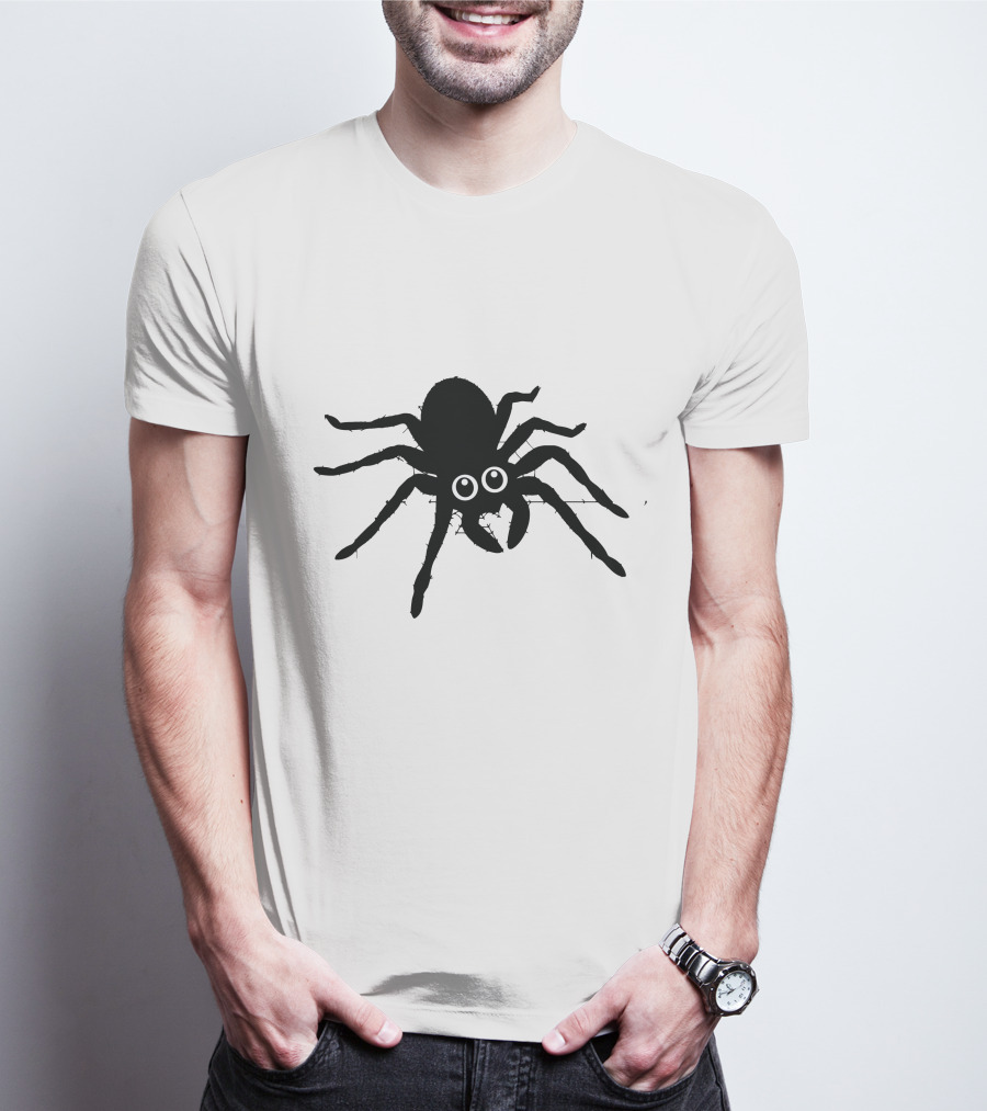 Cute Spider With Big Eyes In Web T-Shirt