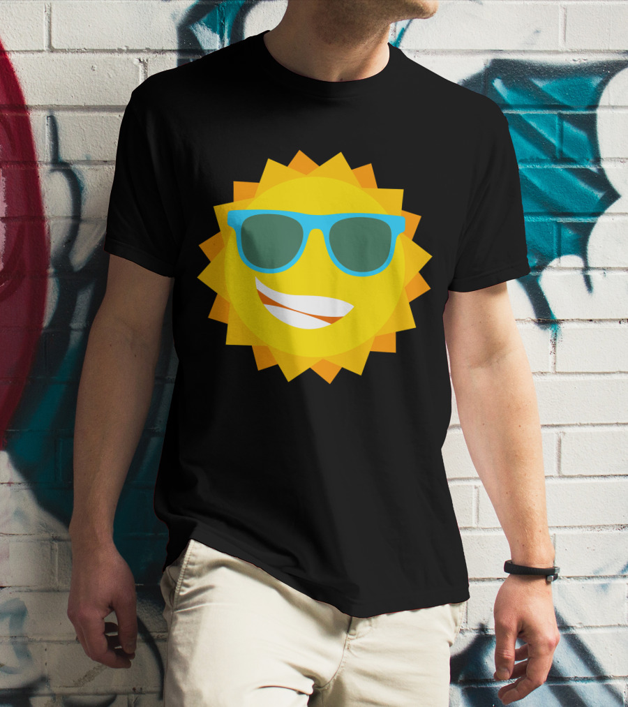 Cool Sun With Blue Sunglasses T-Shirt