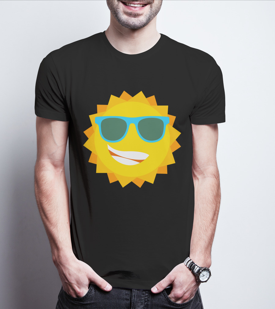 Cool Sun With Blue Sunglasses T-Shirt