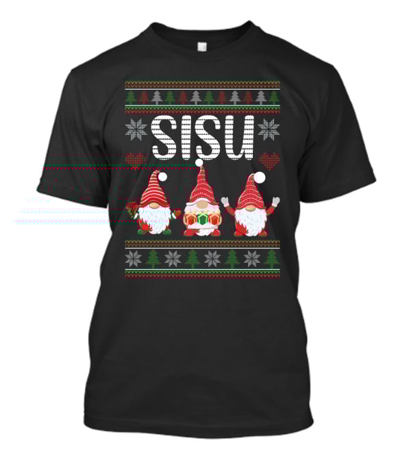 Sisu Gnomes Christmas Tree Snowflake Heart T-Shirt