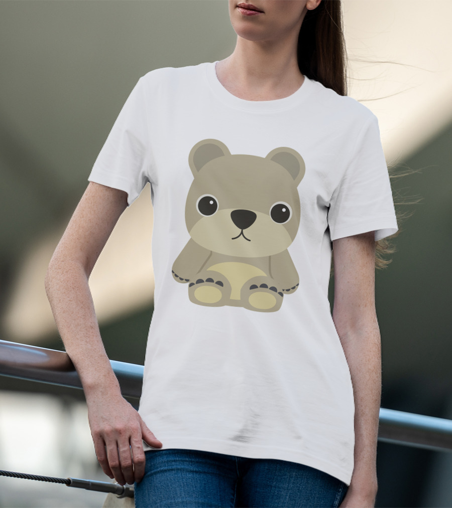 Cute Baby Bear Cartoon Plush Toy T-Shirt