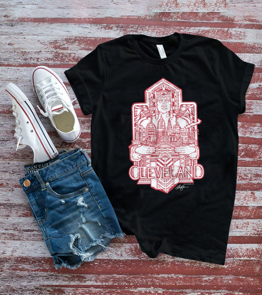 Cleveland Cityscape Guardian Red Line T-Shirt