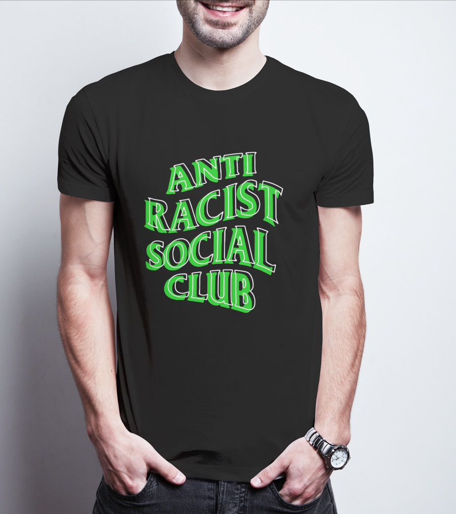 Anti Racist Social Club Green Text T-Shirt