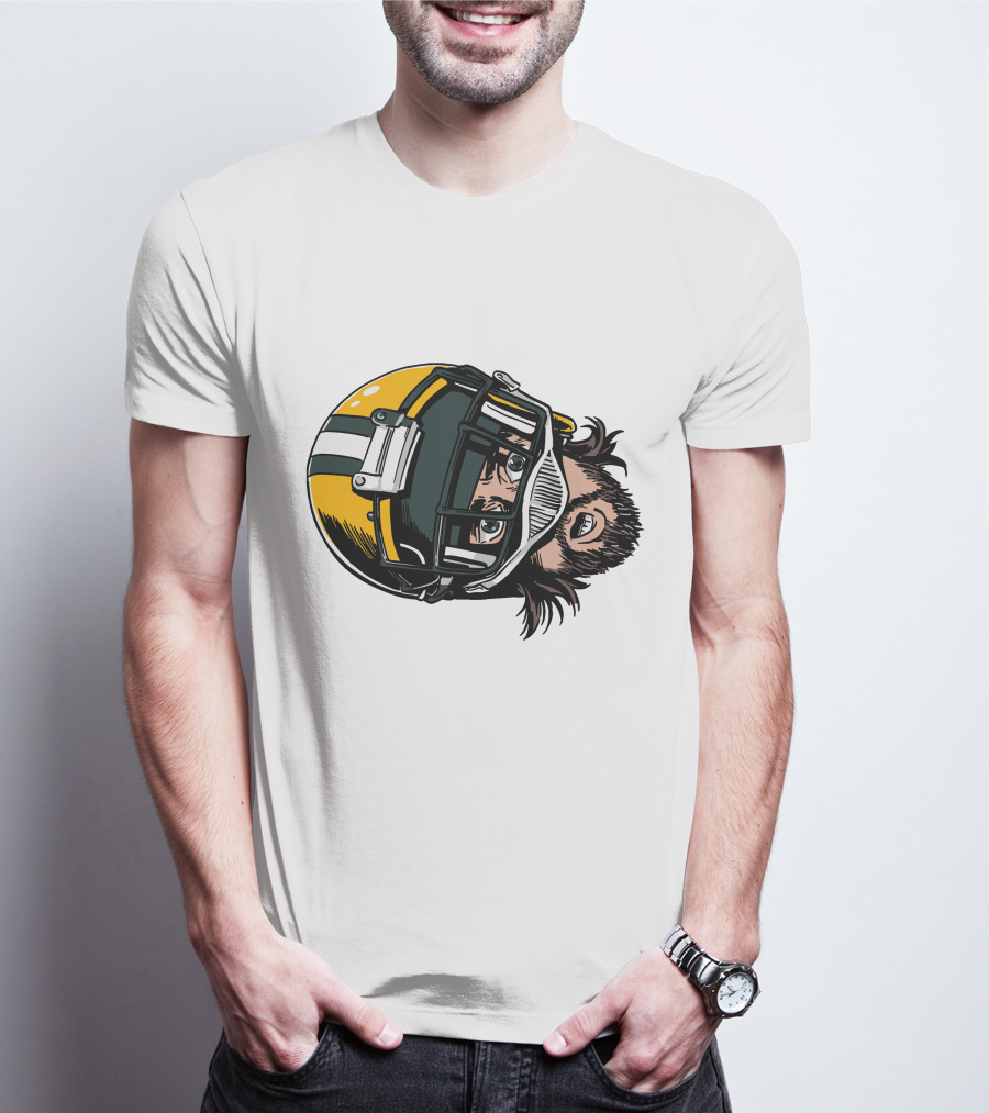 Aaron Rodgers Green Bay Packers Helmet T-Shirt
