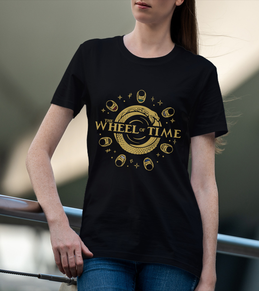 The Wheel Of Time Ouroboros Seven Rings Magic Stars T-Shirt