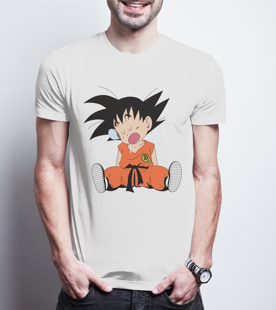 Baby Goku Sleepy Orange Gi Krillin Kanji Bubblegum Drool T-Shirt