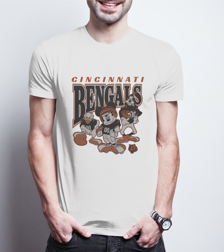 Cincinnati Bengals Disney Characters Vintage NFL Football T-Shirt