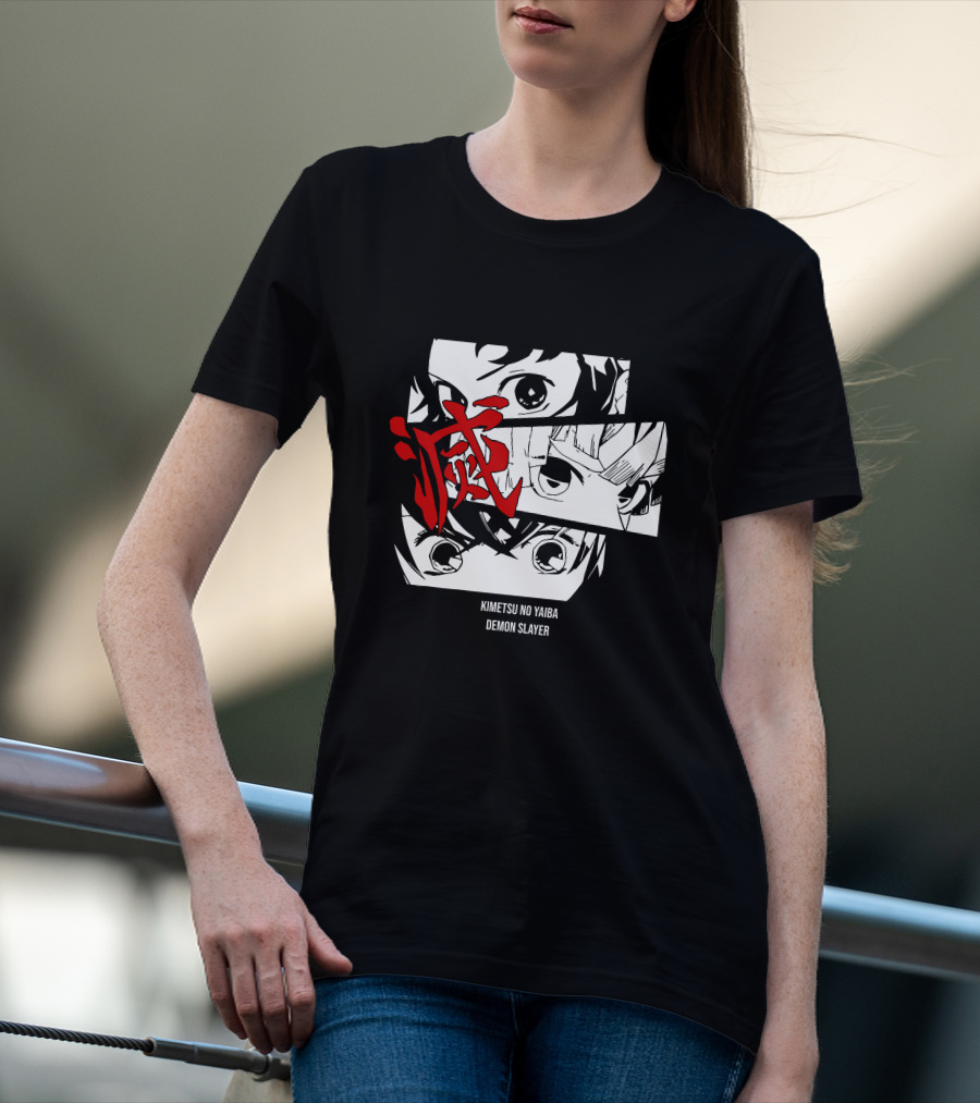 Kimetsu No Yaiba Demon Slayer Manga Panel Art Eyes T-Shirt