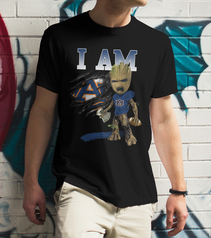 I Am Au Auburn Groot Football Avengers T-Shirt