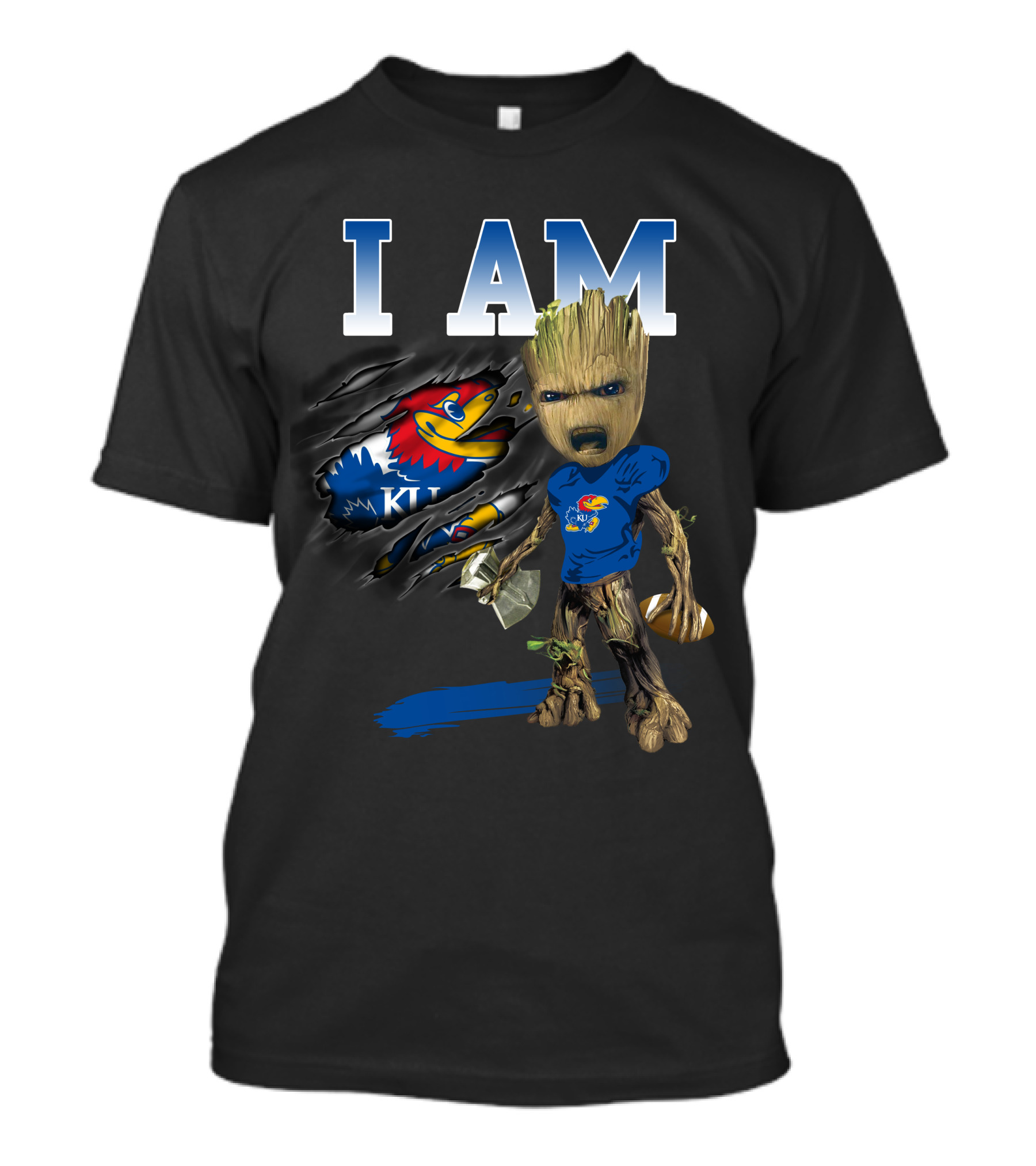 I Am Groot Kansas Jayhawks Ku Football Basketball T-Shirt