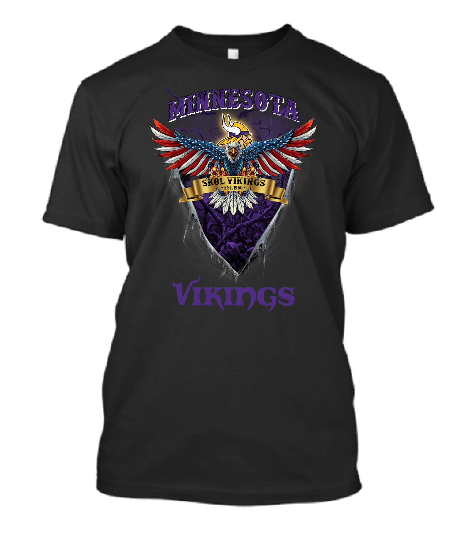 Minnesota Skol Vikings Us Eagle Est. 1960 T-Shirt