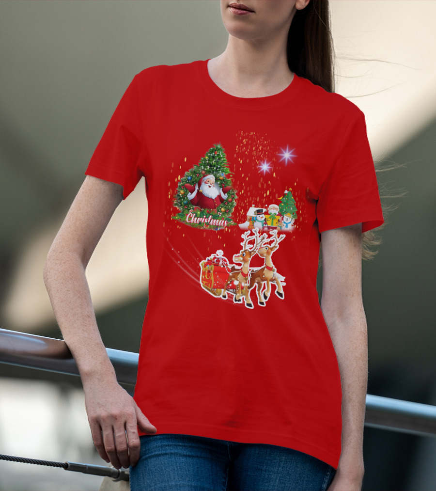 Christmas Santa Claus Reindeer Giang Sinh T-Shirt