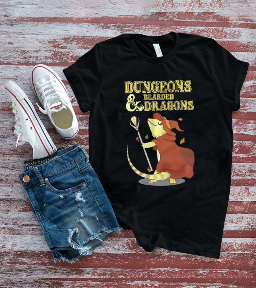 Dungeons Bearded Dragons Wizard With Staff Costume T-Shirt