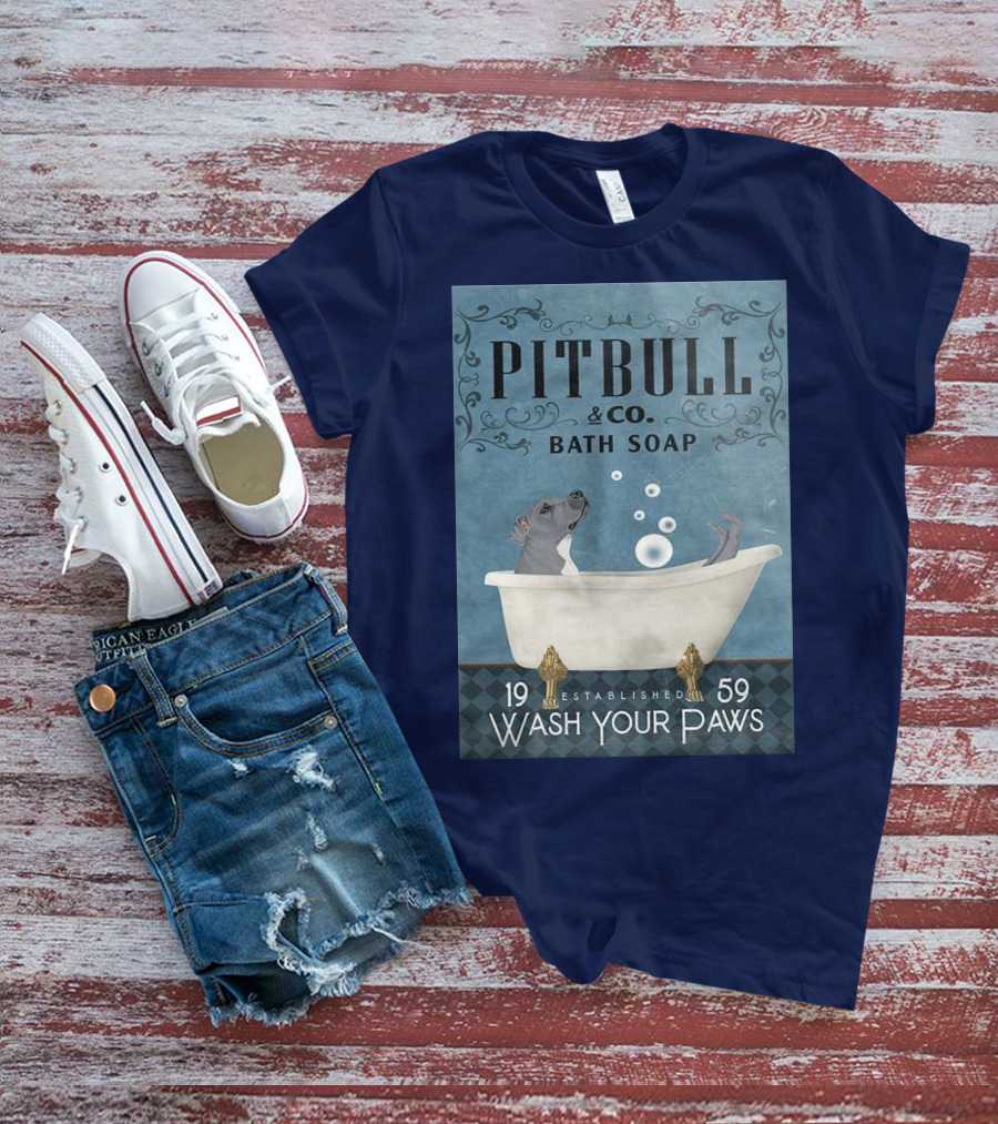 Pitbull And Co. Bath Soap Established 1959 Wash Your Paws T-Shirt