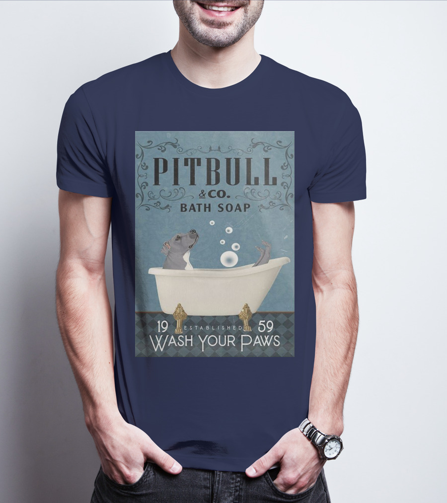 Pitbull And Co. Bath Soap Established 1959 Wash Your Paws T-Shirt