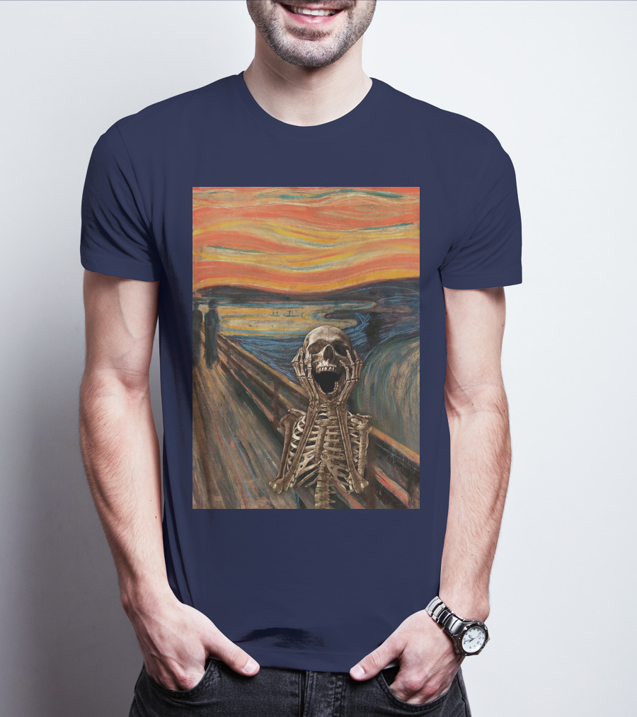 The Scream Skeleton In Edvard Munch T-Shirt