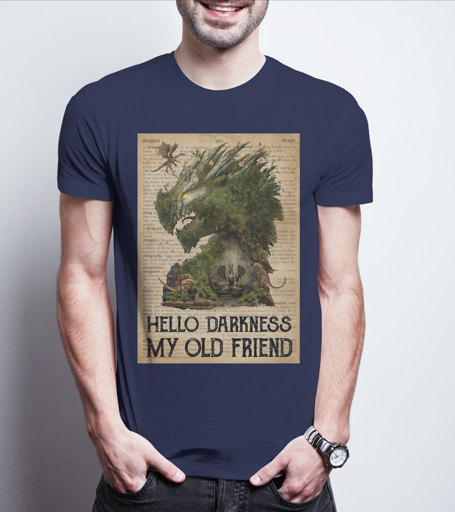 Dragon Hello Darkness My Old Friend Dictionary Page T-Shirt