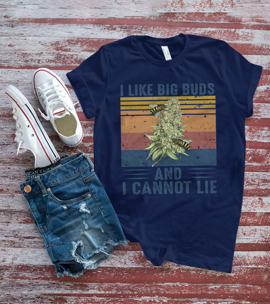 I Like Big Buds And I Cannot Lie Bees Vintage Stripes T-Shirt