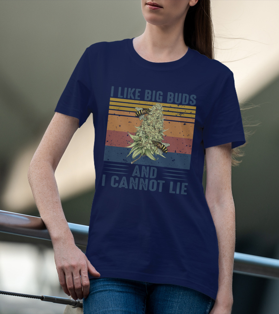I Like Big Buds And I Cannot Lie Bees Vintage Stripes T-Shirt