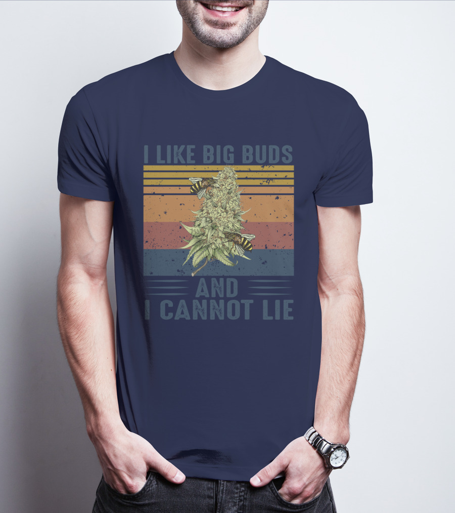 I Like Big Buds And I Cannot Lie Bees Vintage Stripes T-Shirt
