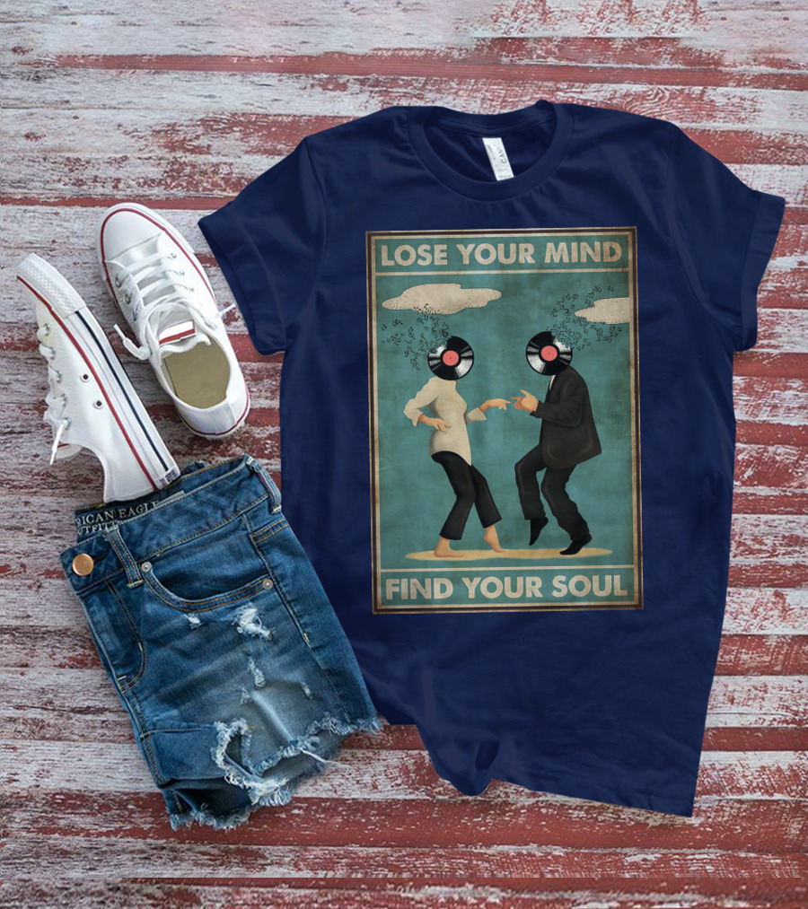 Pulp Fiction Lose Your Mind Find Your Soul Dancing Vinyl Heads T-Shirt