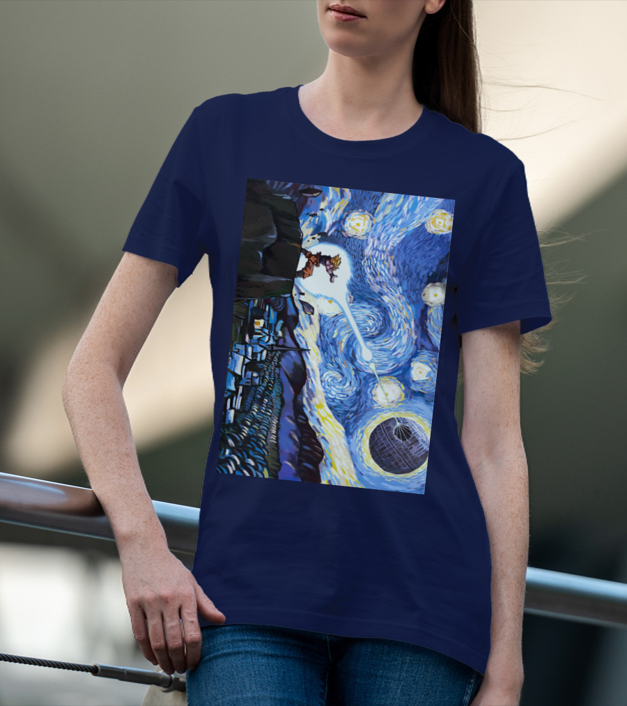 Son Goku Kamehameha Meets Death Star In Starry Night Fusion T-Shirt