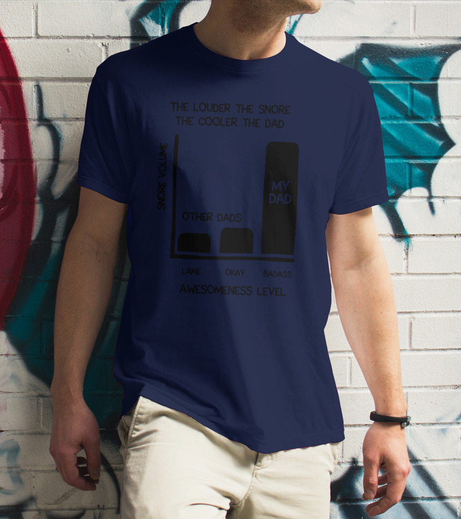 The Louder The Snore The Cooler The Dad Awesomeness Level My Dad Badass Chart T-Shirt