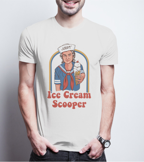 Ahoy Ice Cream Scooper Steve Harrington Sailor Outfit Cone T-Shirt