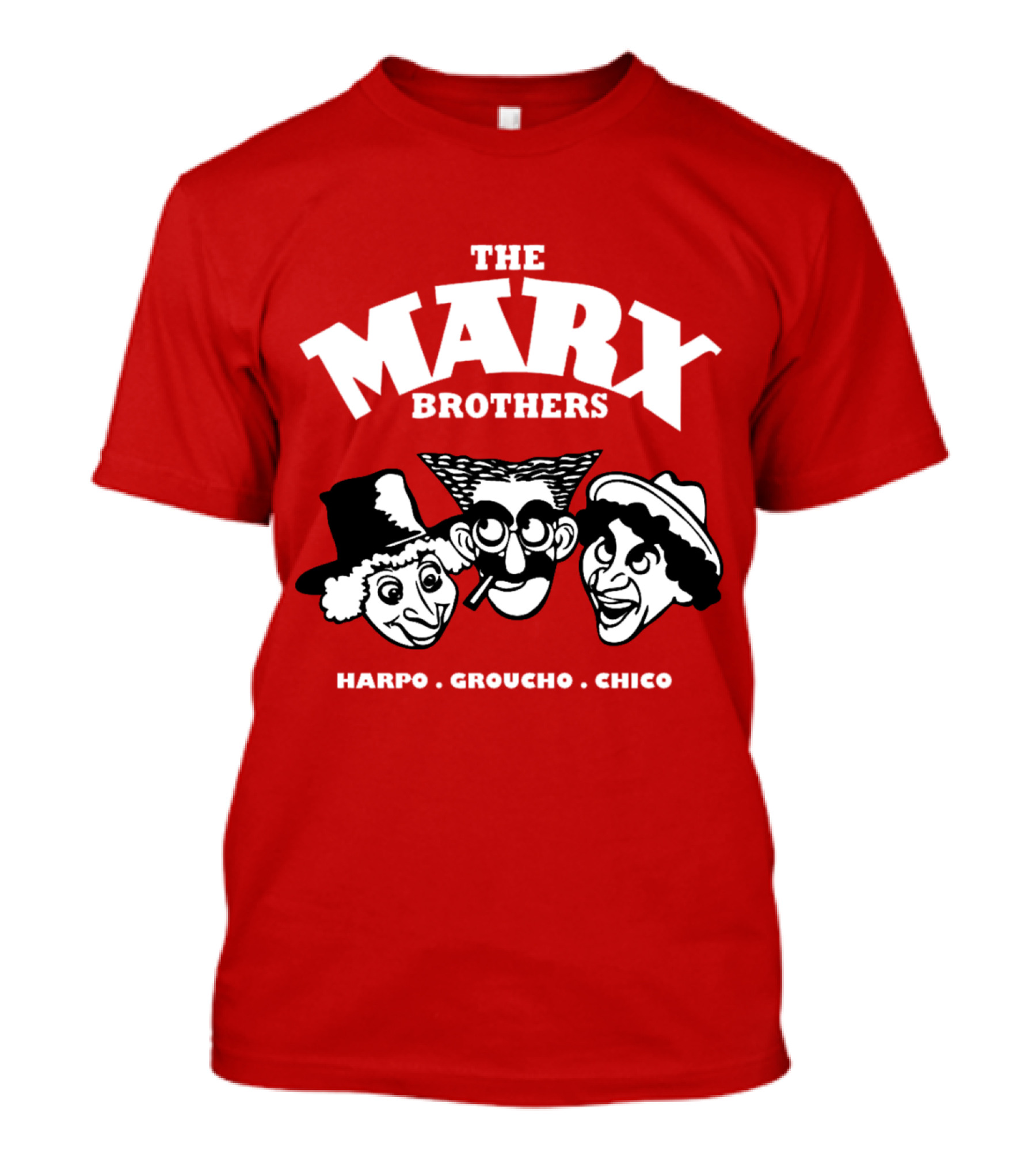 The Marx Brothers Harpo Groucho Chico Classic Comedy Icons Red T-Shirt