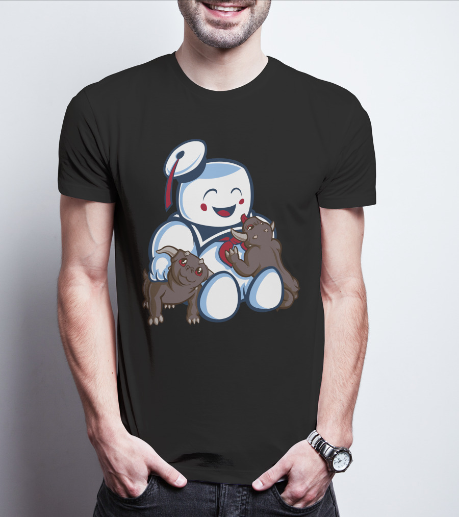 Stay Puft Marshmallow Man And Terror Dogs Ghostbusters Cuteness T-Shirt