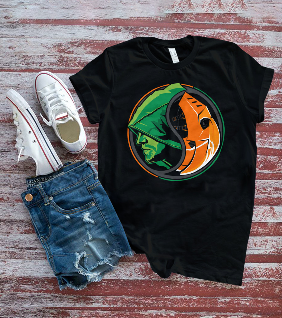 Green Arrow Slade Deathstroke Yin Yang T-Shirt