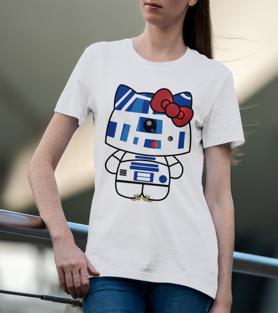 Hello Kitty Star Wars R2D2 Character Fusion With Bow T-Shirt