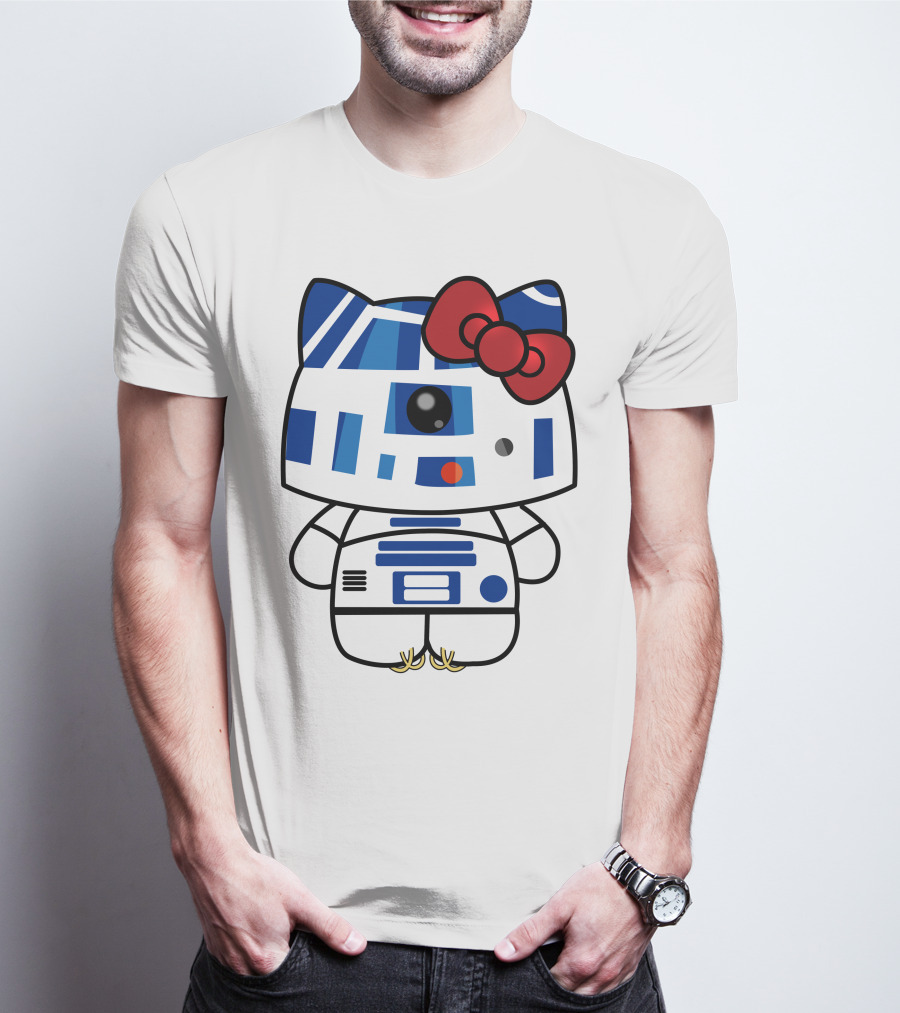 Hello Kitty Star Wars R2D2 Character Fusion With Bow T-Shirt