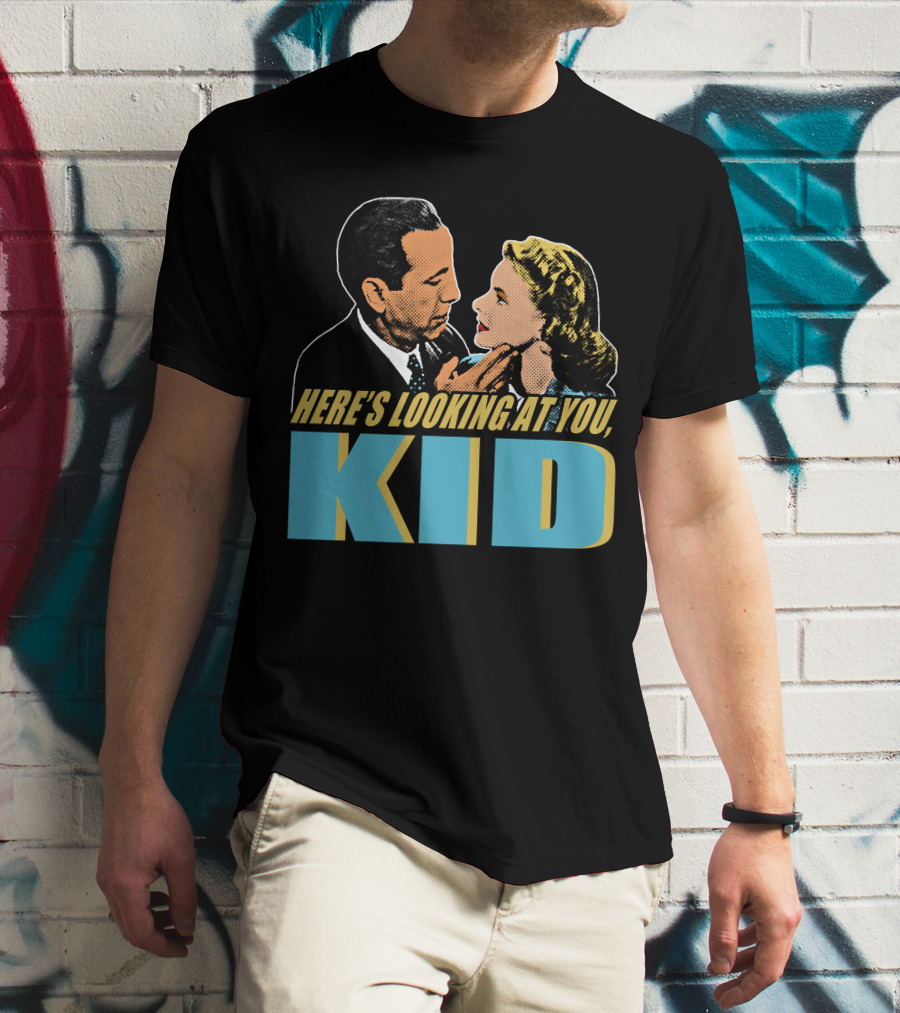 Here's Looking At You Kid Casablanca Movie Scene Retro T-Shirt