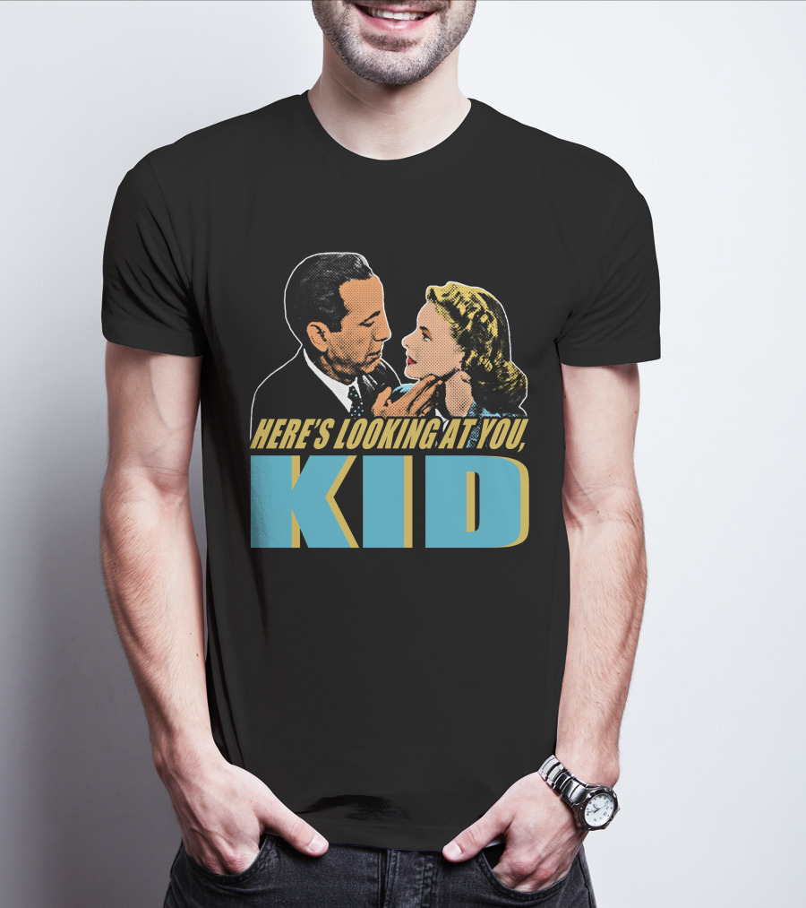 Here's Looking At You Kid Casablanca Movie Scene Retro T-Shirt
