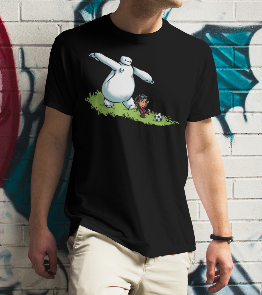Hiro And Baymax Playing Soccer Big Hero 6 T-Shirt