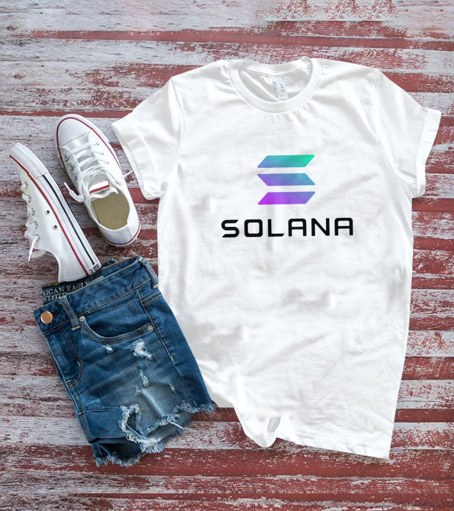 Solana Cryptocurrency Logo Multicolor Gradient T-Shirt