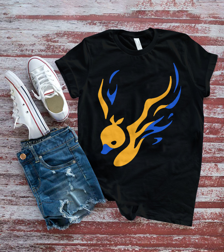 Uhiuhihn Phoenix Inspired Iconic Blue And Orange T-Shirt