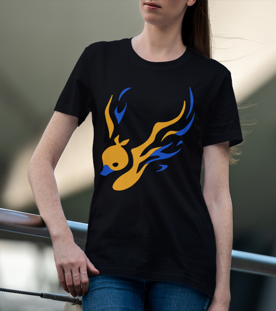 Uhiuhihn Phoenix Inspired Iconic Blue And Orange T-Shirt