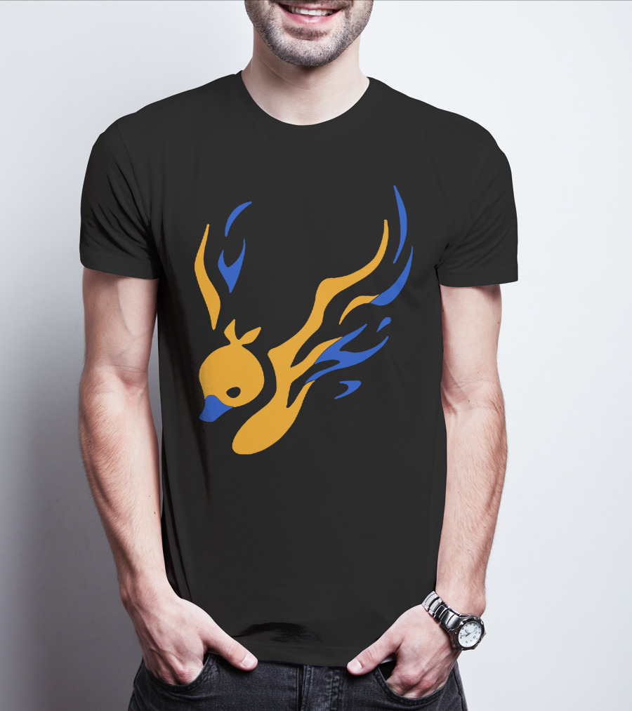 Uhiuhihn Phoenix Inspired Iconic Blue And Orange T-Shirt