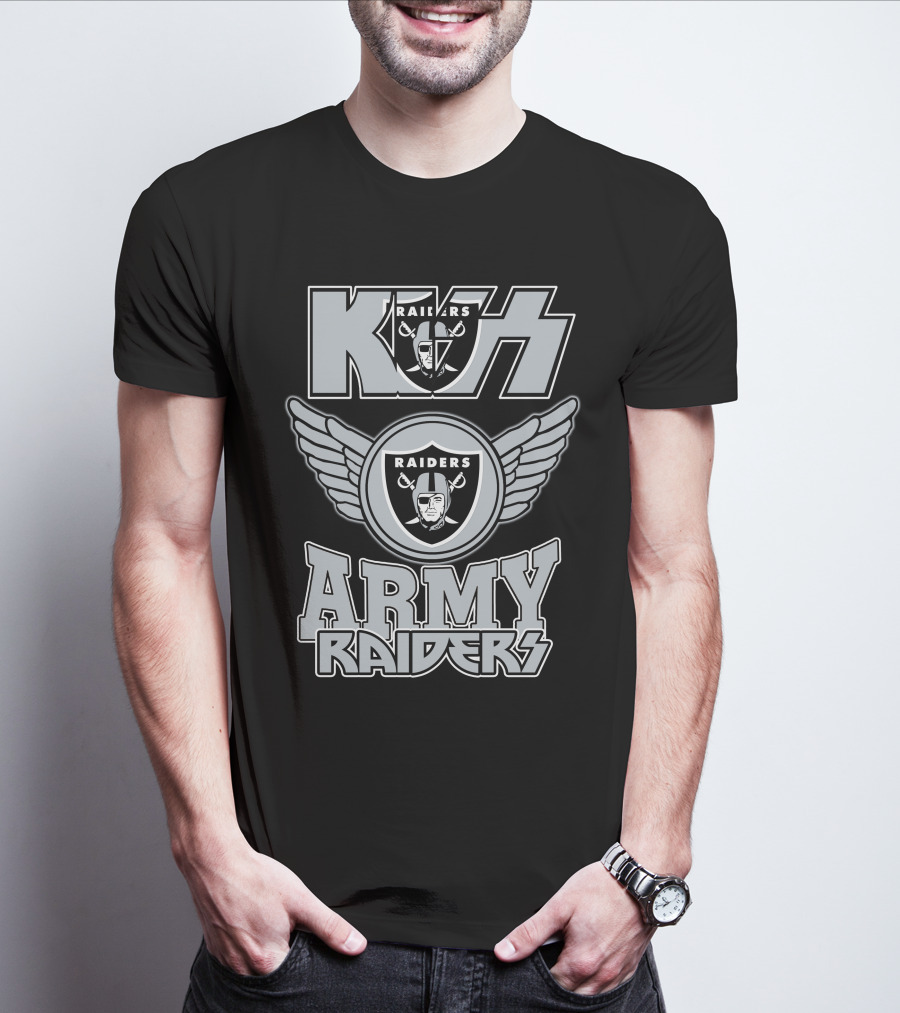 Kiss Raiders Army Las Vegas NFL121 T-Shirt