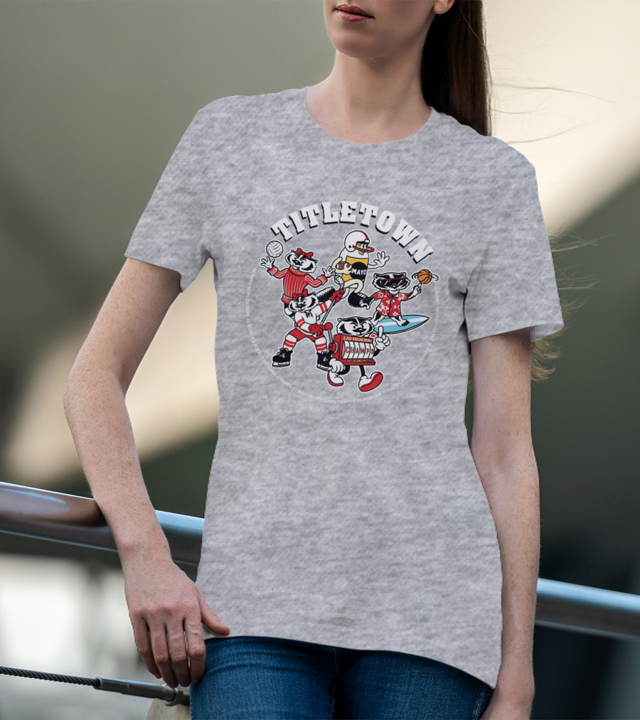 Wisconsin Badgers Titletown Champs Rowing Volleyball Football Surfing Basketball T-Shirt