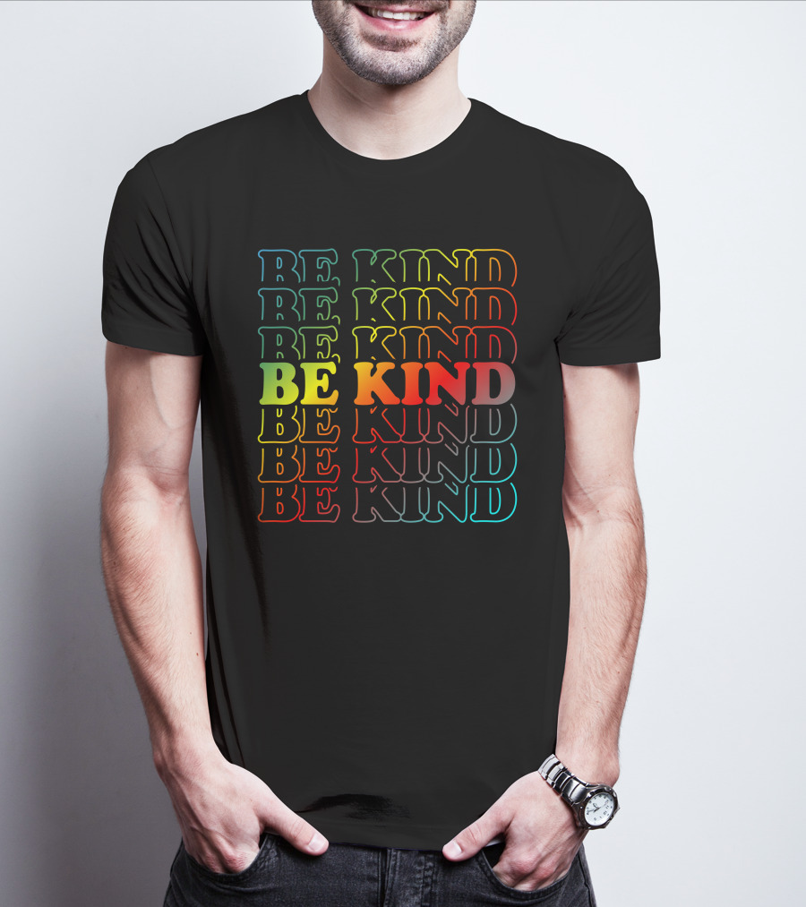 Be Kind Colorful Gradient Text Mick Foley T-Shirt