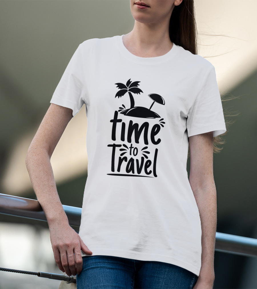 Time To Travel Beach Paradise Palm Island Adventure T-Shirt