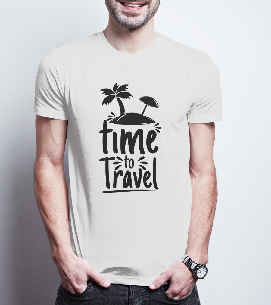 Time To Travel Beach Paradise Palm Island Adventure T-Shirt